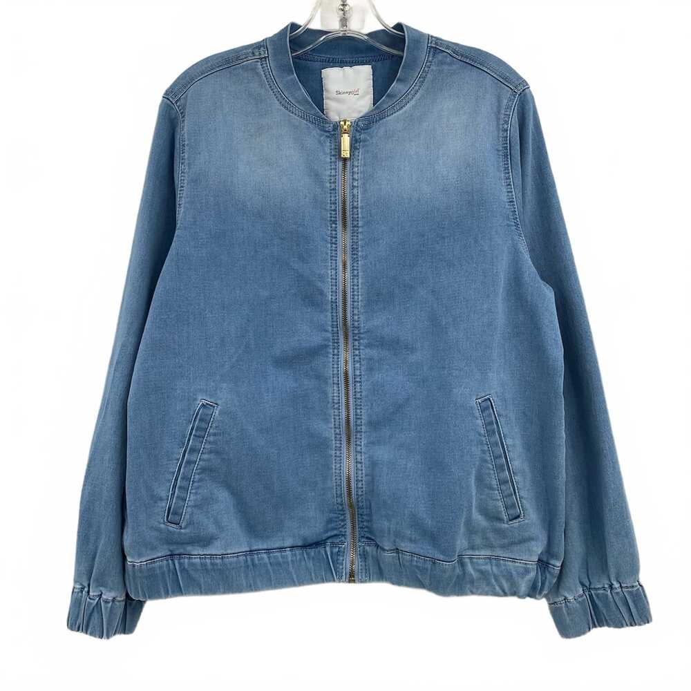 Skinny Girl Blue Denim Bomber Jacket | Women’s S Cotton Blend